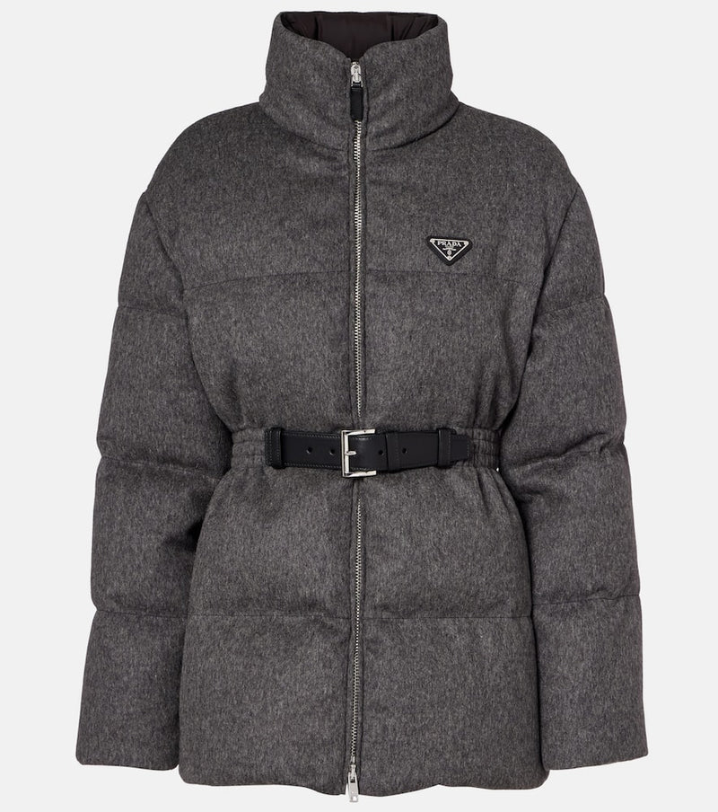 Prada Belted virgin wool down jacket