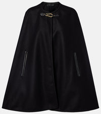 Nili Lotan Arianna leather-trimmed wool-blend cape