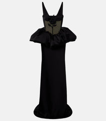 David Koma Embroidered peplum gown
