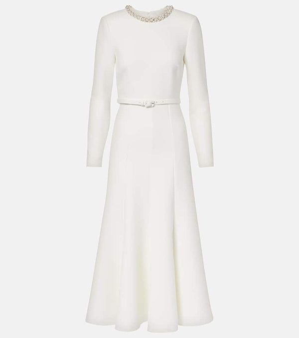 Roland Mouret Crystal-embellished crepe cocktail dress