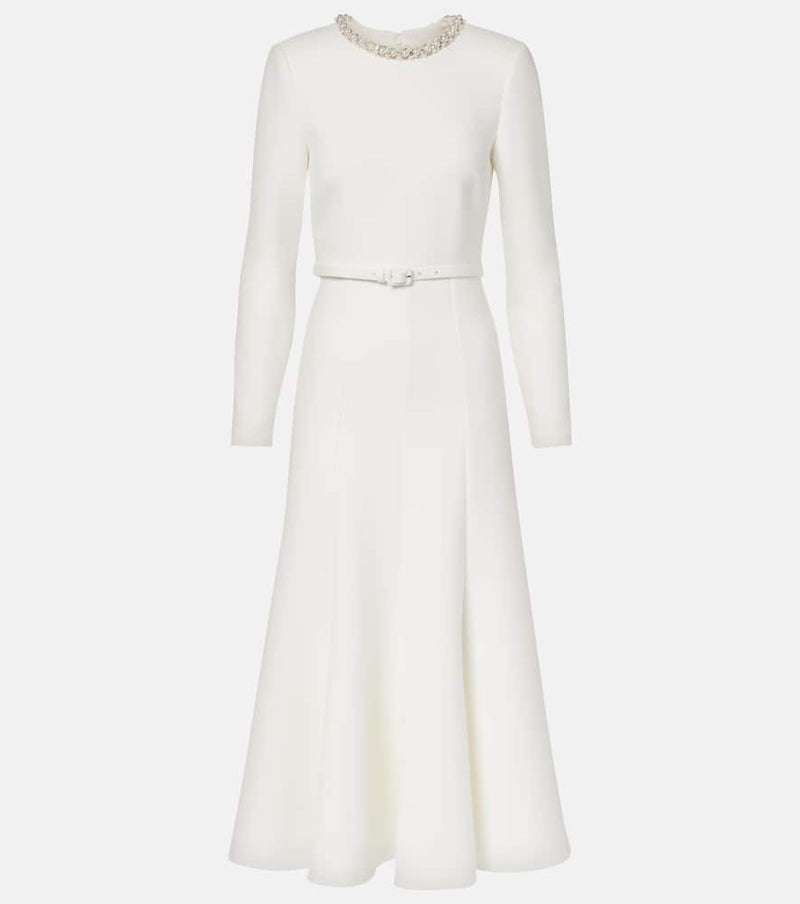 Roland Mouret Crystal-embellished crepe cocktail dress