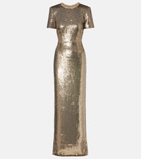 Roland Mouret Crystal-embellished sequined gown