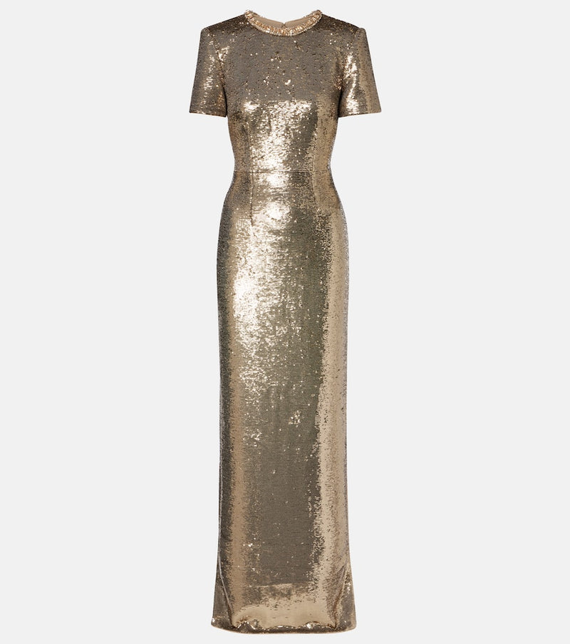 Roland Mouret Crystal-embellished sequined gown