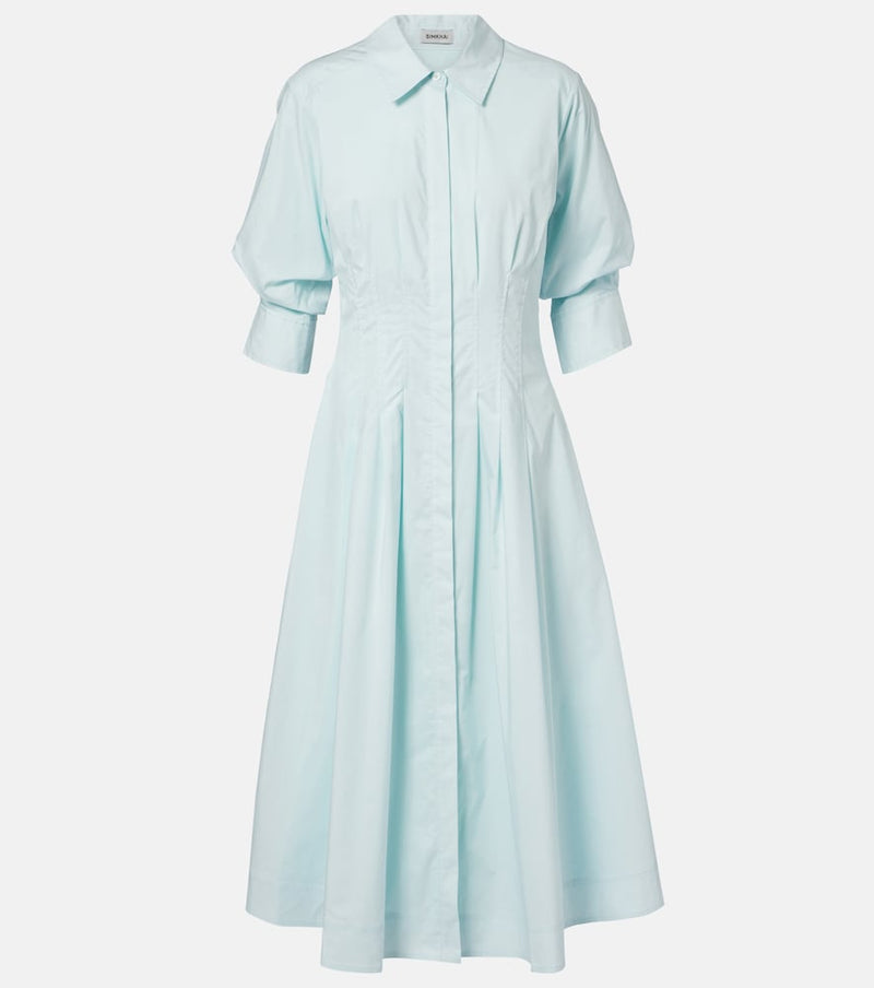 Simkhai Jazz cotton-blend poplin shirt dress in Blue
