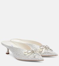 Jimmy Choo Auria 50 crystal-embellished satin mules