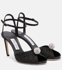 Jimmy Choo Sacora 85 glitter peep-toe sandals