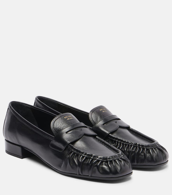 Prada Leather penny loafers