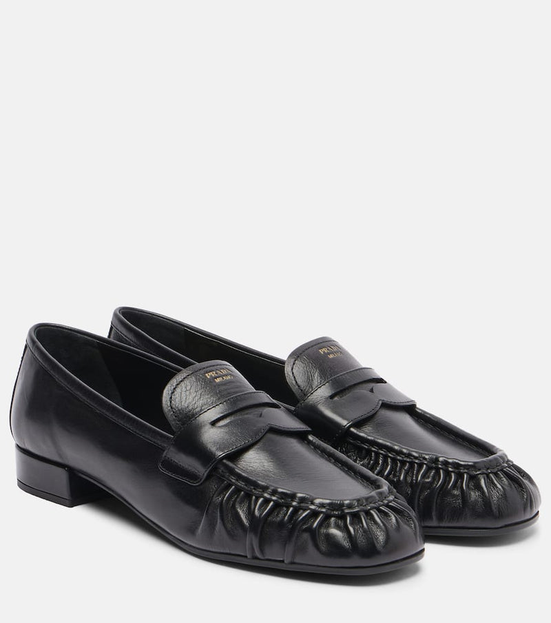 Prada Leather penny loafers