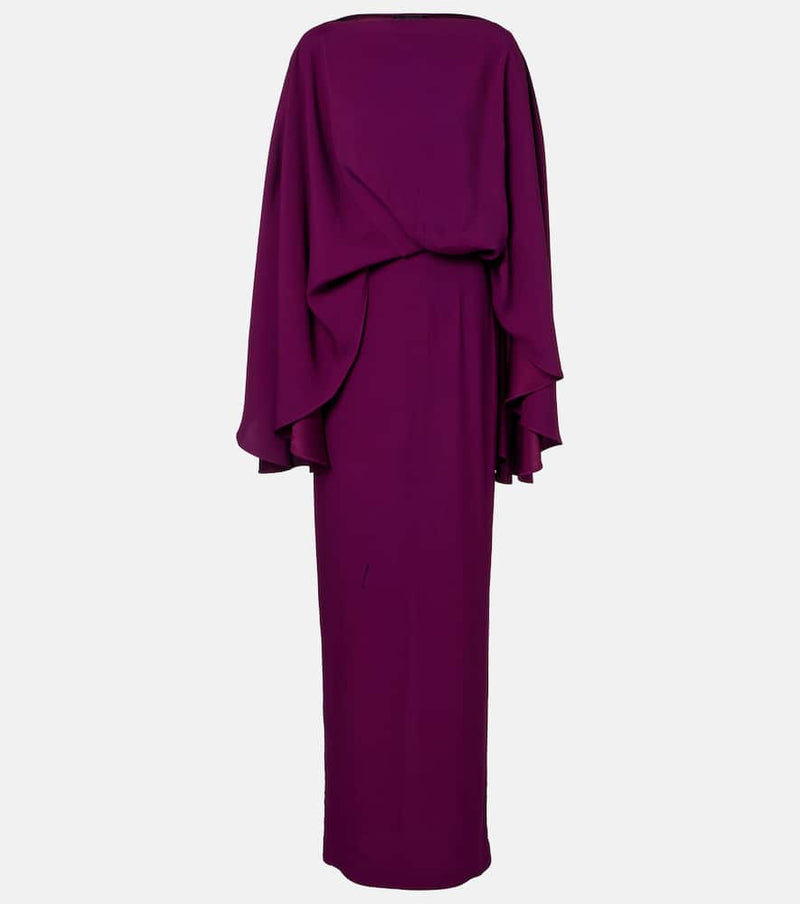 Taller Marmo Eolia Crepe Cady Maxi Dress Purple