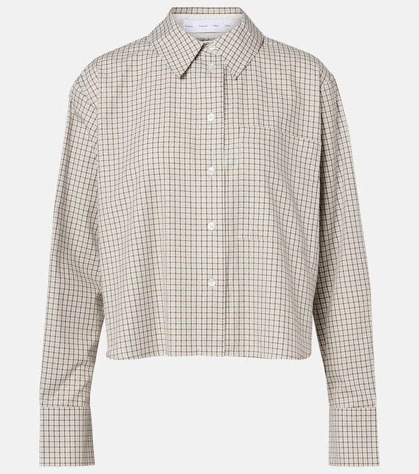 Proenza Schouler White Label Olive checked cotton shirt
