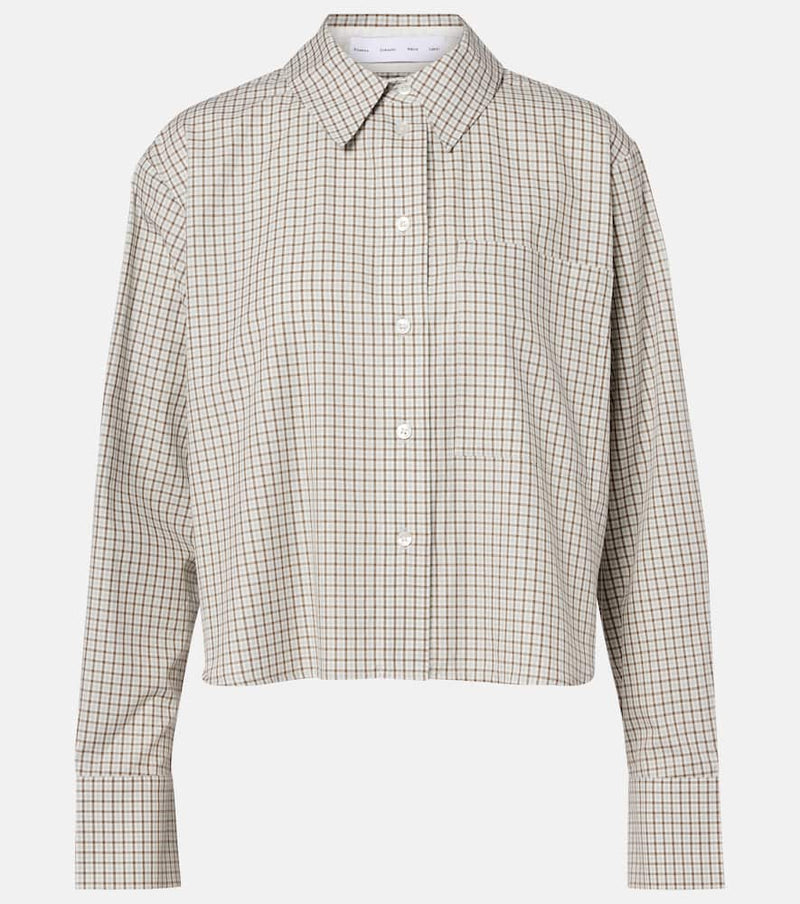 Proenza Schouler White Label Olive checked cotton shirt