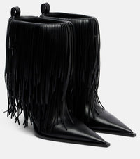 Balenciaga Avenue 90 leather fringe ankle boots