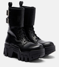 Balenciaga Bulldozer 25 leather platform combat boots