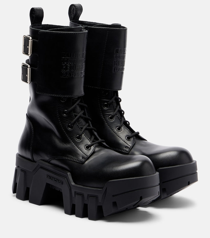 Balenciaga Bulldozer 25 leather platform combat boots