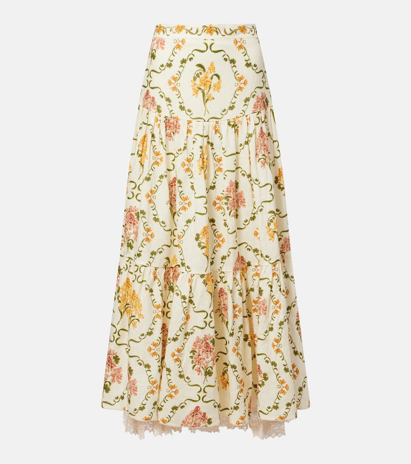 Agua by Agua Bendita Anis Cordillera floral cotton maxi skirt