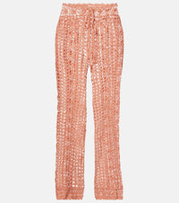 Anna Kosturova Crochet cotton wide-leg pants