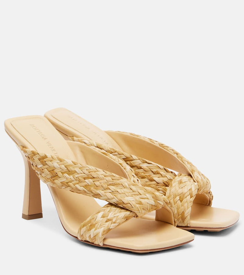 Bottega Veneta Riva braided raffia mules