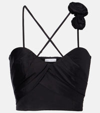 Poupette St Barth Palmire floral-applique crop top