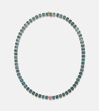 Bucherer Fine Jewellery 18kt gold necklace with topaz and sapphire