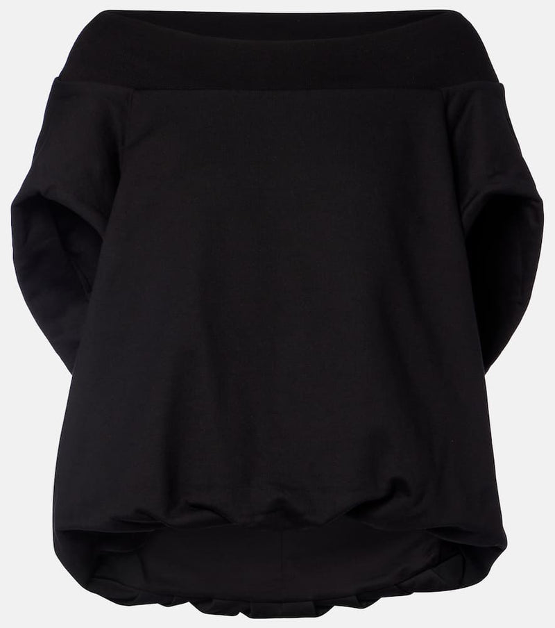Dries Van Noten Cocoon Cotton Jersey Sweatshirt Black