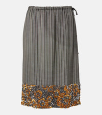 Dries Van Noten Sequined striped midi skirt