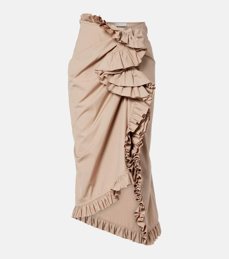 Dries Van Noten Ruffled draped midi skirt