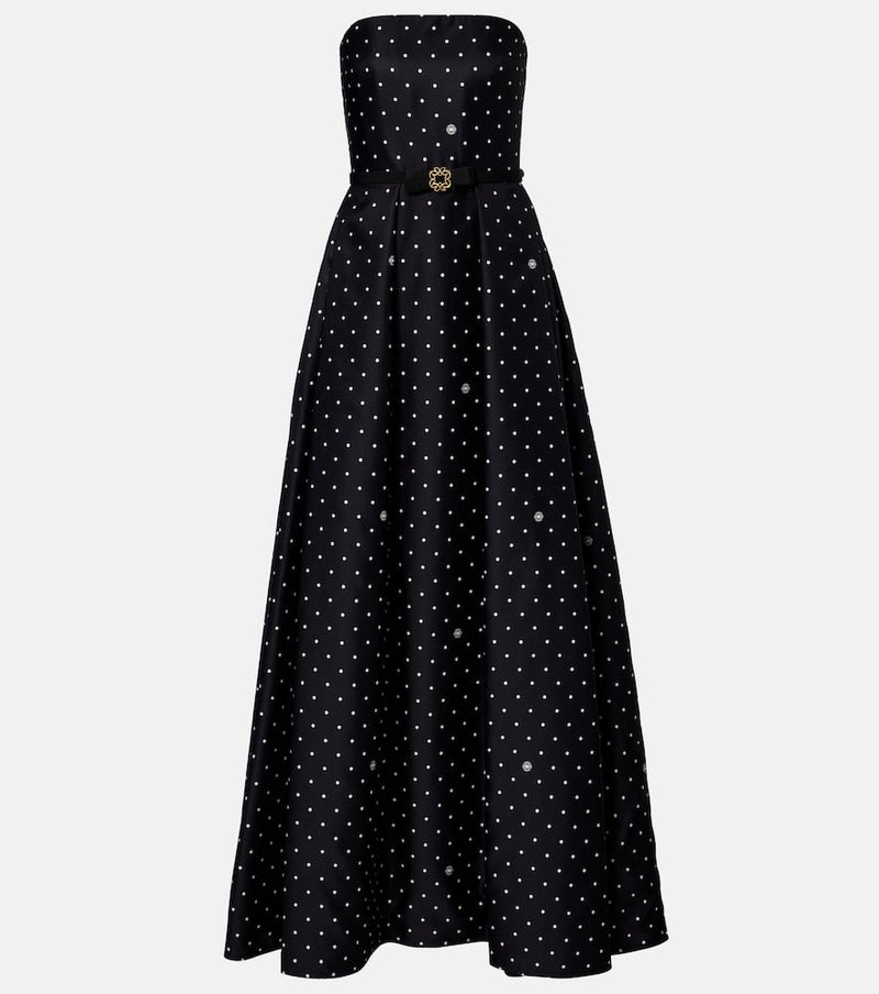 Elie Saab Belted polka-dot gown
