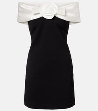 Self-Portrait Floral-applique off-shoulder minidress