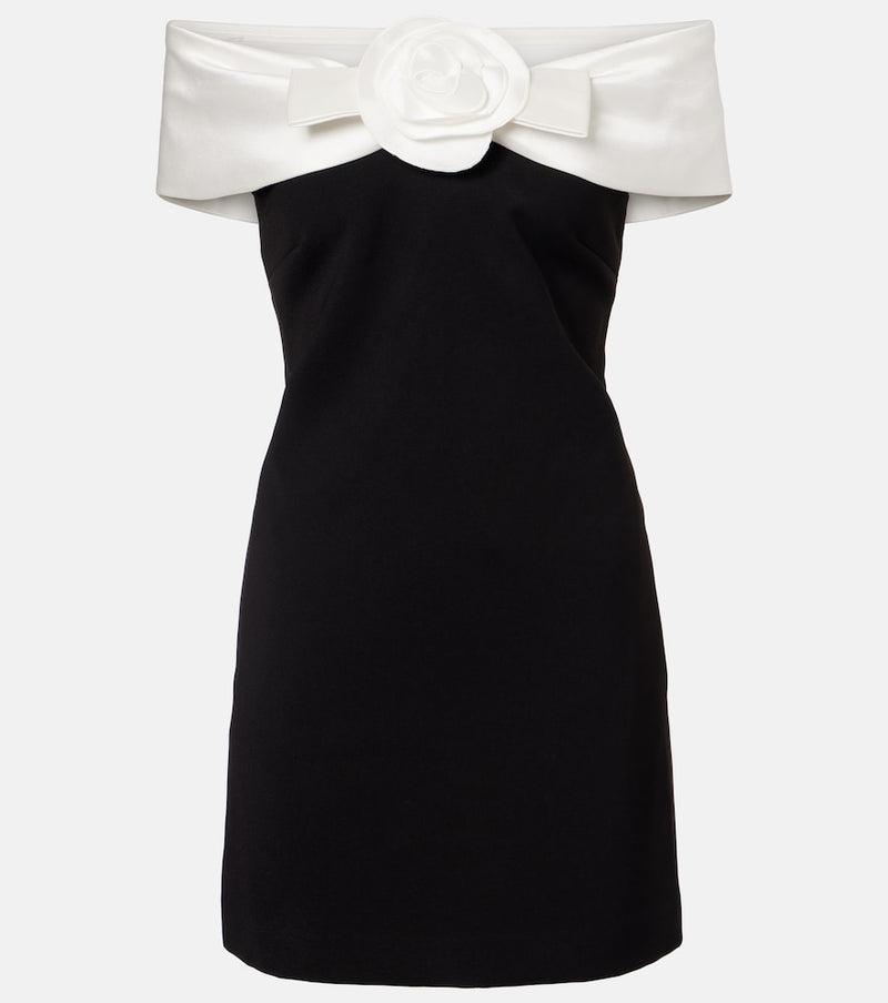 Self-Portrait Floral-applique off-shoulder minidress
