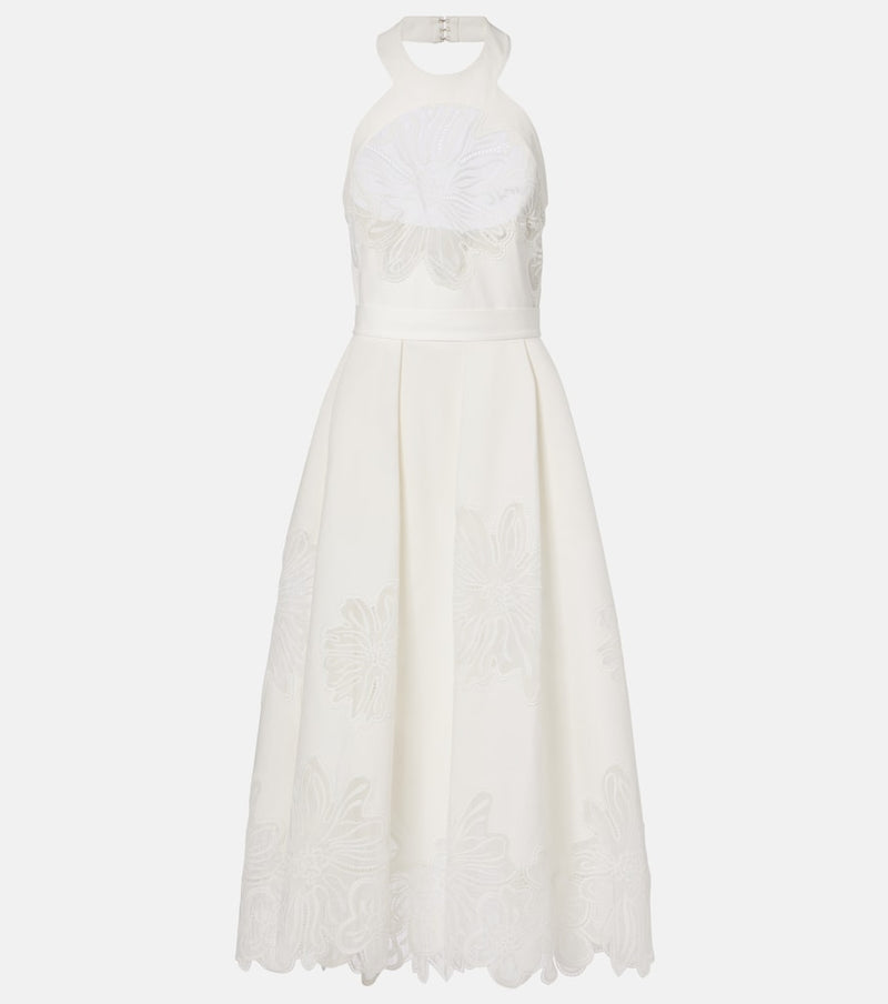 Elie Saab Embroidered halterneck cocktail dress