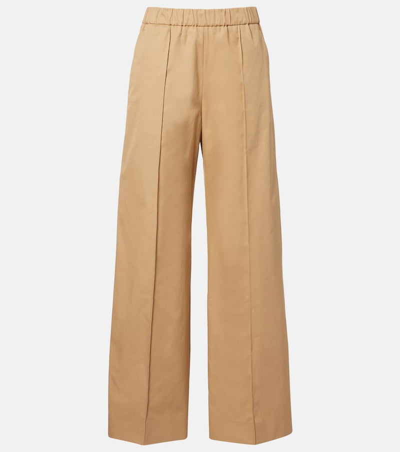 Jil Sander Cotton drill wide-leg pants in Dark Sand