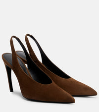 The Attico Viper suede slingback pumps