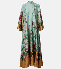 La DoubleJ Magnifico floral silk twill maxi dress