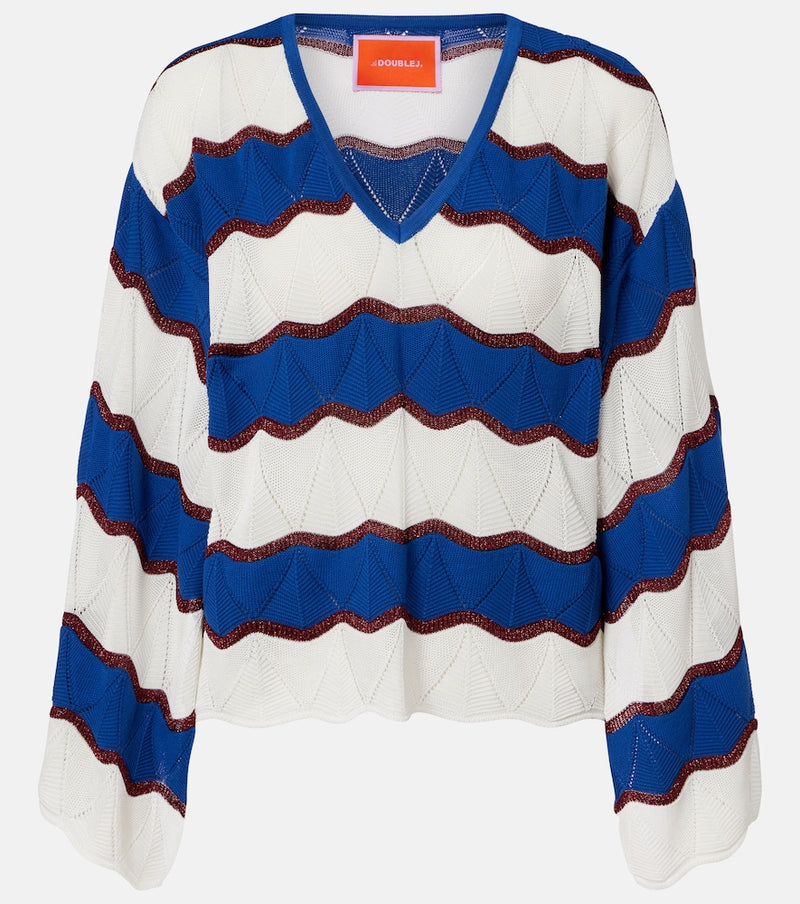 La DoubleJ Hang Ten striped cotton-blend top