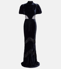 Rebecca Vallance Minerva lace-trimmed velvet gown