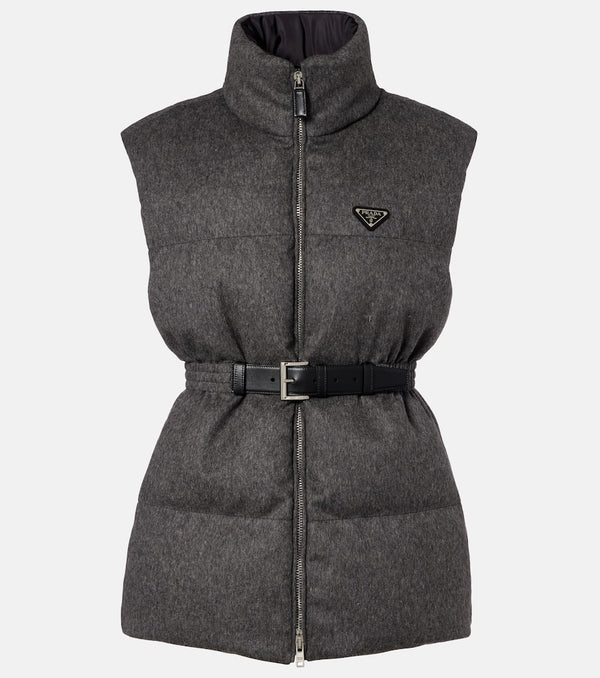 Prada Belted virgin wool down vest