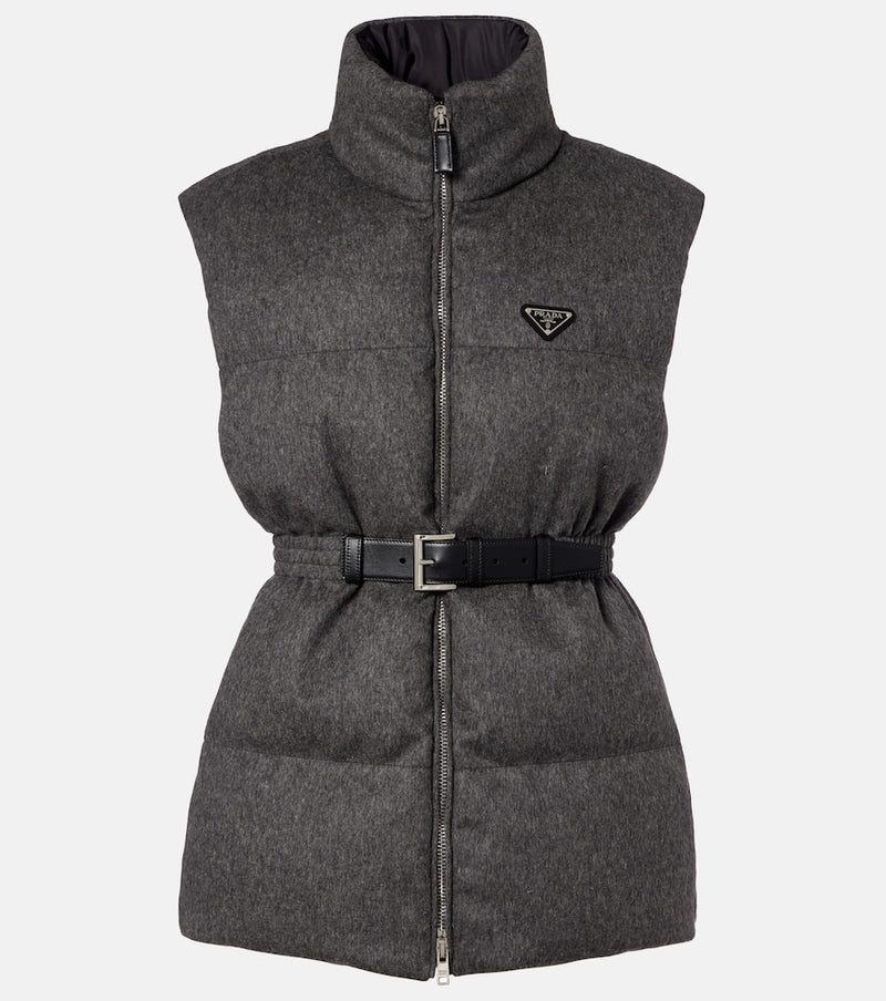 Prada Belted virgin wool down vest
