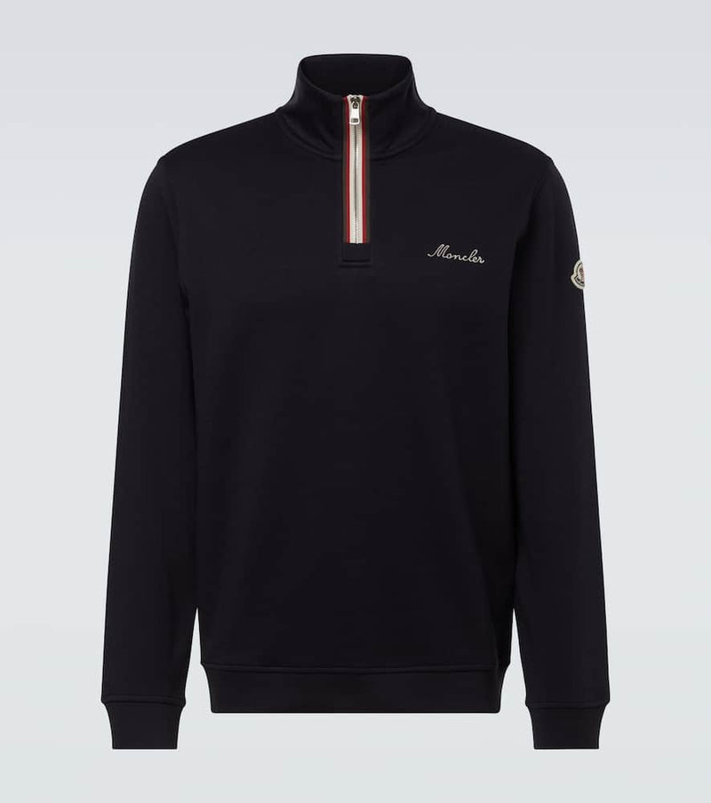 Moncler Cotton jersey half-zip sweatshirt