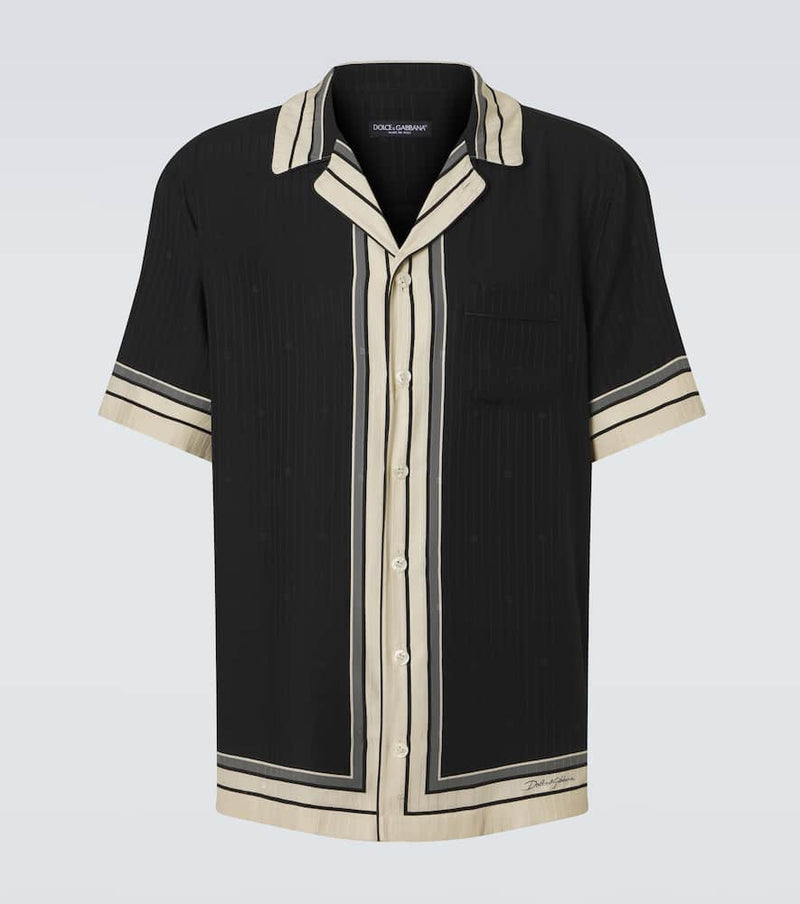 Dolce & Gabbana Striped silk bowling shirt
