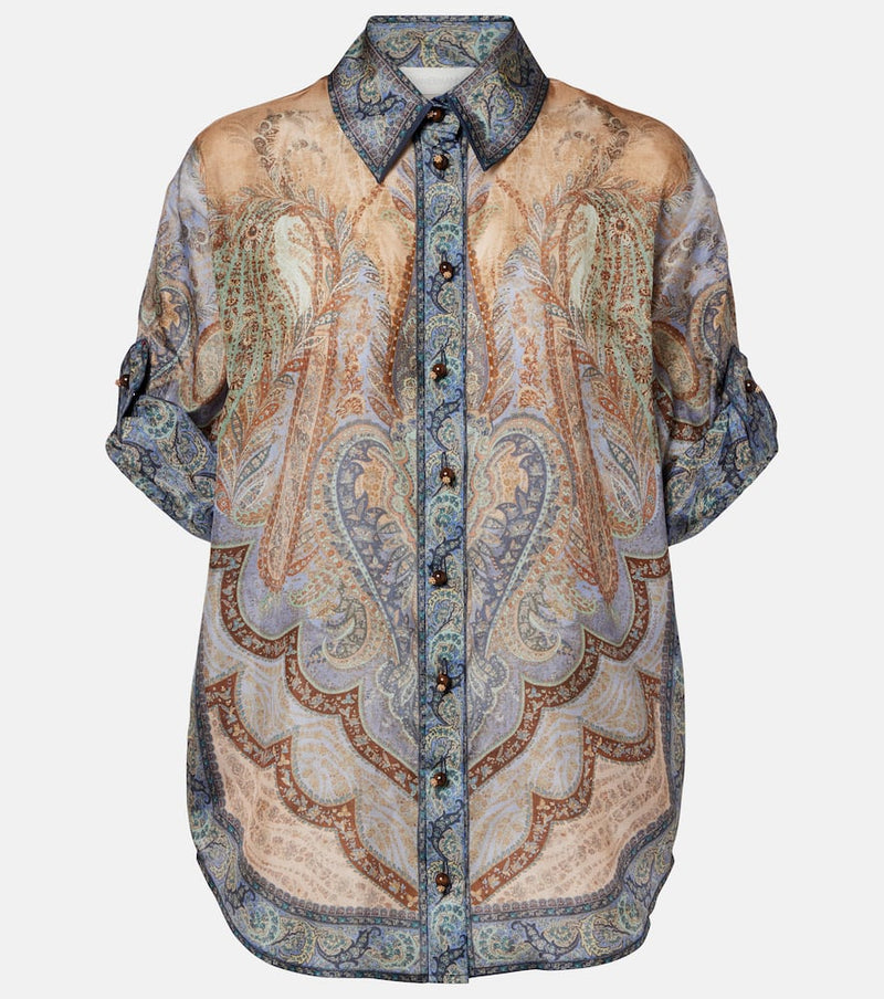 Zimmermann Wanderlust printed silk top