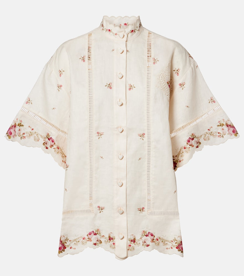 Zimmermann Patience floral linen shirt