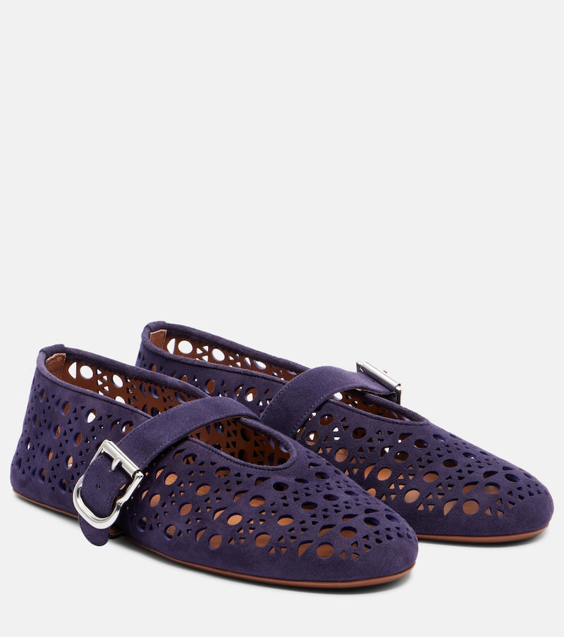 Alaia Vienne suede ballet flats