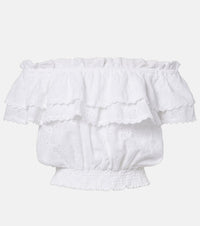 Melissa Odabash Ruth broderie anglaise cotton crop top