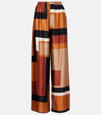 Faithfull Jensen printed satin palazzo pants