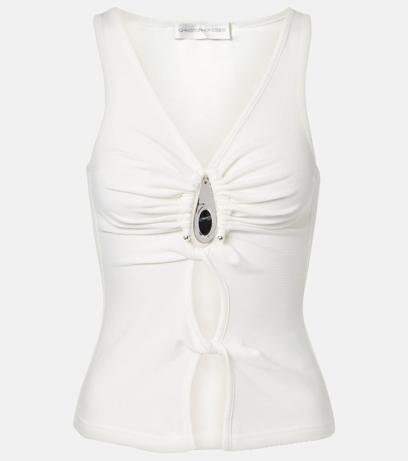 Christopher Esber Cutout ribbed-knit top