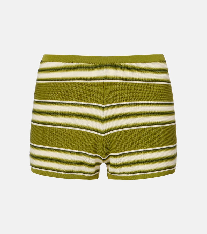 Faithfull Playa striped cotton-blend shorts