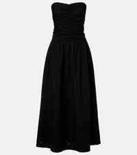 Faithfull Lia broderie anglaise ruched maxi dress