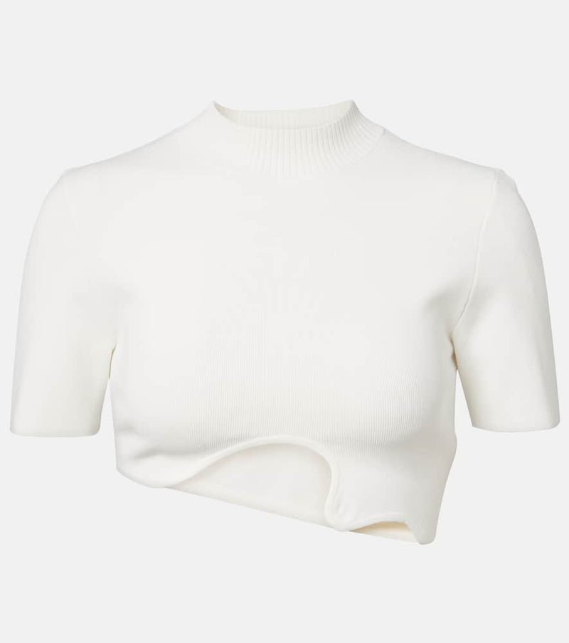 Christopher Esber Maparadita asymmetric jersey crop top