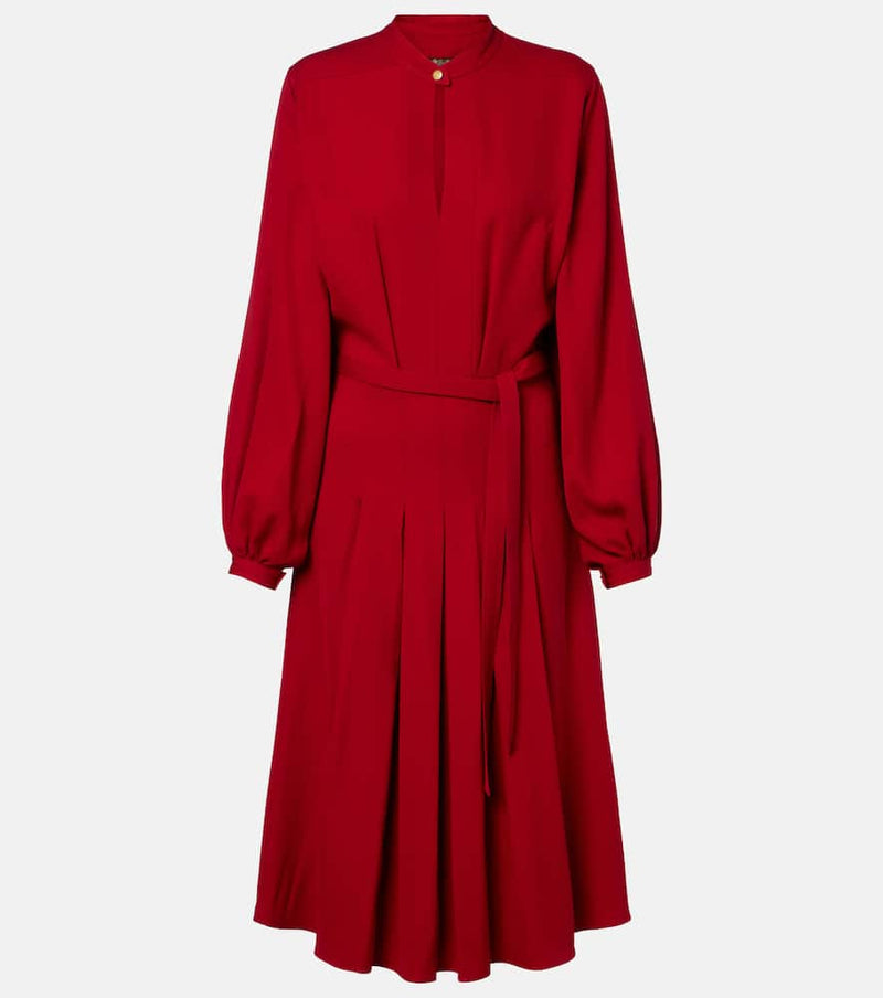 Loro Piana Haileen Silk And Wool Crepe Cady Midi Dress Red
