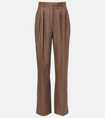 Loro Piana Chad pleated cashmere and silk wide-leg pants
